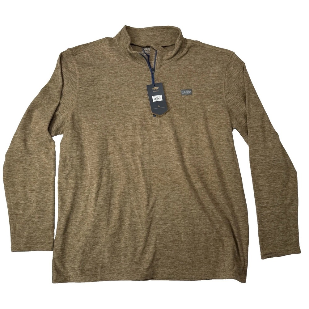 NWT AFTCO Coastal Layer 1/4 Zip Pullover Mens 2XL Rubber Heather Poly Spandex